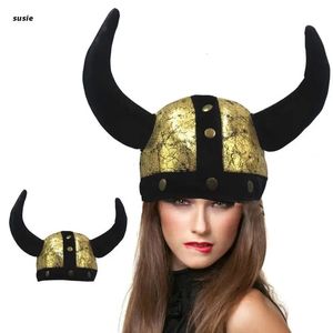 Parti Şapkaları Komik Viking Peluş Yumuşak Şapkalar Bull Head Poshoot Aracı Yenilik Meşabı Kadın Erkekler Parti Hediye Doğum Günü Cadılar Bayramı Şapkası 231013