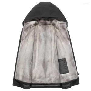 Männer Jacken 2023 Winter Echte Jacke Männer Parkas Mantel Mit Kapuze Abnehmbare Liner Business Casual Dicke Warme Winddicht Hut Outwear