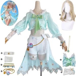 Cosplay jogo identidade barmaid demi bourbon cosplay traje peruca anime sal do mar sintonia especial sexy mulher roupa halloween role play terno