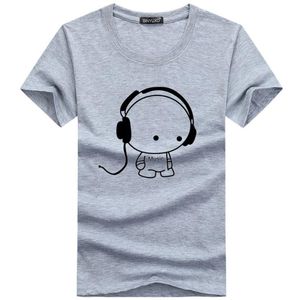 Top Quality T Shirts Fashion Headset Cartoon Printed Casual T Shirt Men Brand T-shirt Cotton Tee Shirt Plus Size 5XL2605