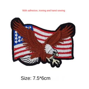 USA American Indepent Day Flag Embroidery Iron On Thermoadhesive Patches for Clothes Sewing On USA Badges Stickers for T-shirts Appliques Hats Bags DIY Decor