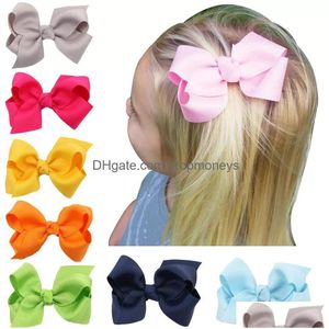 Hårtillbehör Hårbågar Hårnålar Korean 3 tum Grosgrain Ribbon Hairbows Baby Girl Accessories With Clip Boutique Ties Baby, Kids M DHFSC