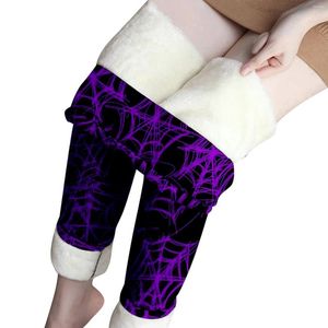 Women's Leggings Autumn/Winter Halloween Printed Warm Tight Womens Snow Pants Long Wool Men