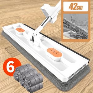 Mop Style Large Flat Mop Slide autonomo Pavimento in microfibra Wet and Dry per la pulizia di pavimenti Strumenti domestici 231013