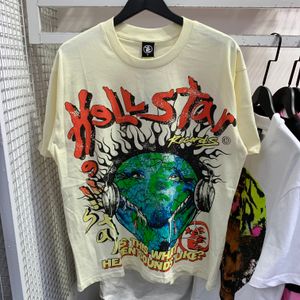 Ärm 2024 tee män kvinnor högkvalitativa streetwear hellstar hoodie hip hop mode t shirt helvete stjärna hellstars kort 4463