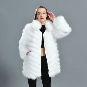 Futra kobiet sztuczny płaszcz podwójny dla kobiet dla kobiet Winter 100 Jedwabny liniowiec puszysty długa kurtka Lady Trendy Design 231013