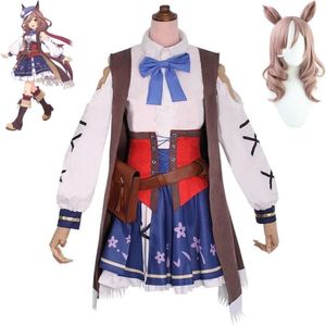 Cosplay oyunu matikanetannhauser umamusume güzel derb uma musume racing derneği cosplay kostüm peruk kulakları anime cadlowen takım elbise