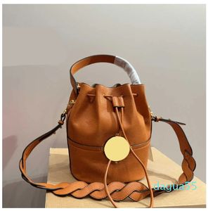 Designers balde ombro mulheres bolsa de couro real crossbody bolsas femininas alta qualidade tecido alça de ombro