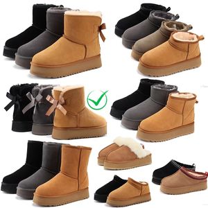 مصمم الأزهار الثلجية Fluffy أحذية Uggss Mini Women Winter Australia Platfor