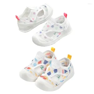 İlk Walkers D7WF Bebek İlk Türbeli Ayakkabı Toddler Slip Olmayan Örgü Sandal Yaz Kauçuk Taban Bebek Prewalker Çocuklar İçin 1-3T