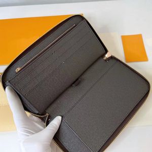 Langes Portemonnaie, Designer-Geldbörse, kariertes Portemonnaie, Passportemonnaie, Herren-Damen, Zippy-Brieftasche, Echtleder, Damen-Kartenhalter, Münzgeldbörsen, Clutch-Top-Brieftasche, Originalverpackung