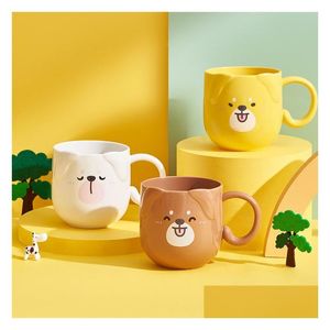 Mugs Cute Cat Mouthwash Cup Toothbrush Cartoon Thickened Washing Family Travel Drop Delivery Home Garden Kitchen Dining Bar Drinkware Dhtuw