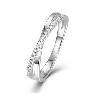 Designers para mulheres versão coreana ins estilo luxo moissanite linha anel final anel moda nicho s925 prata moissanite em forma de x anel de cruz feminino presente de casamento