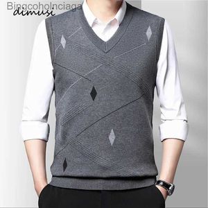 Gilets pour hommes DISI automne hommes veste sans manches homme coupe ajustée col en v gilet pull tricoté gilets hommes pulls pull vêtements L231014