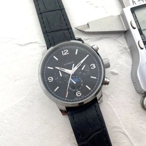 Armbanduhren für Herren 2023 Neue Herrenuhren Sechs Stiche Mondphase Automatische mechanische Uhr Top-Luxusmarke Stahl- und Ledergürtel Herrenmode MON