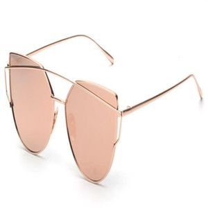 Новые женские солнцезащитные очки «кошачий глаз», модные женские брендовые дизайнерские зеркальные солнцезащитные очки с двумя лучами, женские солнцезащитные очки2261