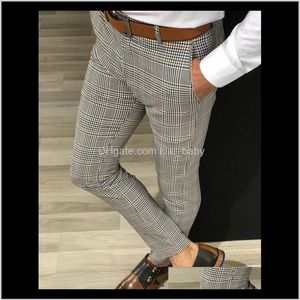 Erkekler Pantolon Giyim Giyim 3 Modeller Erkekler İnce Fit Pantolon KONTROLLER Pantolon Joggers tartan jogging sıska bot pbgzz268h