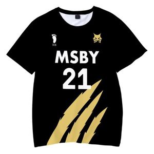 Męskie koszulki anime haikyuu t shirt 3D nadruk tops msby czarny szakał sport swobodny mężczyzna damski streetwear moda dzieci 337s