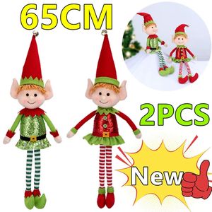 Decorações de Natal Chegada 21 pc 65 cm Elf Boneca Perna de Pelúcia Ornamentos Verdes Vermelhos Meninos Meninas Elfos Brinquedo Ano Navidad Decorações de Casa 231013