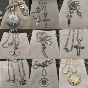 DY Fashion Necklace Designer High Quality Exquisite Premium Cross Suower Necklace Anchor Horn Pendant Elegant Lovers Wedding Gift