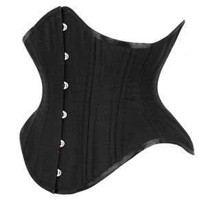 Bel karın şekillendiricisi pamuk seksi korse 20 çelik kemikler underbust cincher korseler gotik üst büstiyer artı boyutu corpete kore corselet black 231013