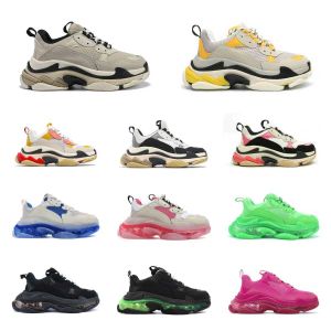 Triple S Mens Womens Basketball Shoes Paris Platform Sneakers All Black White Beige Pink Casual Shoes Gym Designers Chunky Sneaker Clear Sole bekvämt