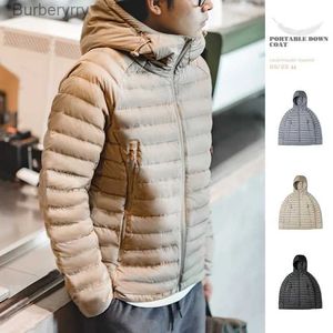 Men's Down Parkas Maden Light Weight Duck Down Jacket hooded Basic Winter Coat for Men Urban Streetwear Thick Warm Outdoor Windproof Puffer JacketL231014