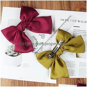 Accessori per capelli Panno Bowknot Fermaglio per capelli Barrettes Donna Bobby Pins Gioielli di moda per le donne Bambino, Bambini Accessori maternità Dhsfu