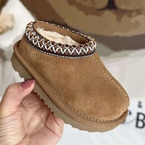 Toddler Tasman II terlik tazz bebek ayakkabıları çocuklar kestane kürk slaytlar koyun derisi shearling klasik ultra mini bot kış katırları slip-on yün küçük big634