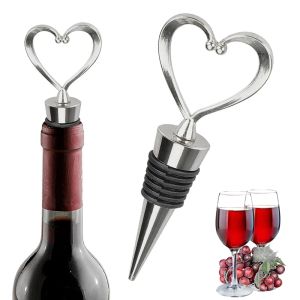 1pc vinflaskstoppare hjärta/bollformad röd vin dryck champagne bevarare kork bröllop gynnar xmas gåvor för vinälskare 1014