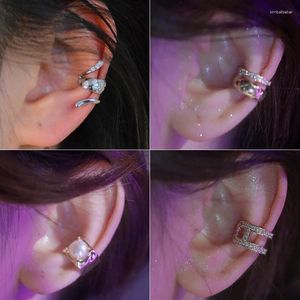 Backs Earrings 1pc Ear Cuff Wrap Stud No Piercing Clip For Women Girl Trendy Zircon Rings Conch Crystal Jewelry Bijoux Gift KDE130