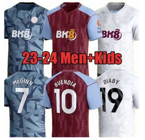 23 24 Buendia Soccer Jerseys Kids Kit Home Away Third 3rd 2023 2024 Football Shirt Fans Player Player Mings Aston Villas McGinn Watkins