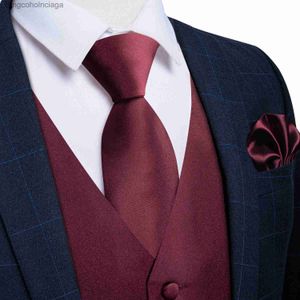 Men's Vests Fashion Men Solid Bury Vest for Wedding Party Business suit for Spring Fall Waistcoat Necktie Pocket Square Set AccessoriesL231014