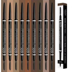 Melhoradores de sobrancelha Mico Brow Pencil Extremamente fino com ponta dupla e pincel Black Eye Tint Cosmetics 231013