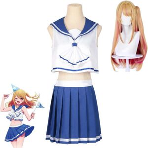 Cosplay anime hoshino rubii rubi tendji sarina oshi no ko seu ídolo s crianças cosplay traje peruca escola uniforme de marinheiro terno de halloween