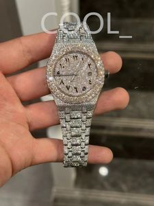 Luxury Moissanite Diamond Watch mrożone na zewnątrz designer męski zegarek dla mężczyzn zegarek wysokiej jakości automatyczny ruch Montre zegarki Orologio. Montre de Luxe i20