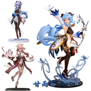 Brinquedos de dedo 26cm genshin impacto ganyu anime figura yae miko/kamisato ayaka figura de ação paimon/klee/raiden shogun estatueta modelo boneca brinquedos