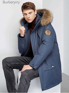 Men's Down Parkas -30 degrees Big Fur Collar White Duck Down Jacket Men Thick Winter 2022 NEW Warm Parka Windproof Top Quality Big PocketsL231014