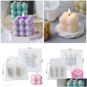 Ferramentas de artesanato Velas Mod Wax Mold Gesso Vela 3D Sile Handmade Soy Cube Soap Moldscraft Craftcraft Drop Delivery Home Garden Arts C Dhu7e