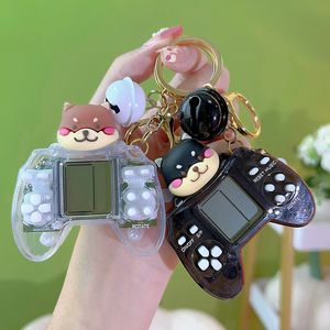 Creative Cartoon Personality Mini Game Machine Keychain Cute Handheld Tetris Game Machine Internet Celebrity Pendant Wholesale