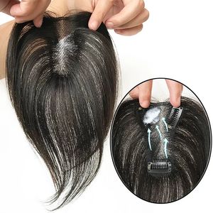 Perucas de renda 7x10cm toppers de cabelo humano para mulheres clipes finos em topper suíço natural couro cabeludo superior para esconder careca ou branco 25cm 231013