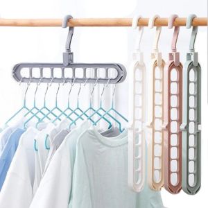 9 -håls multifunktionella vikhängare Space Saving 360 Rotating Magic Hanger Home Garderob Dying Clothes Storage Rack LL