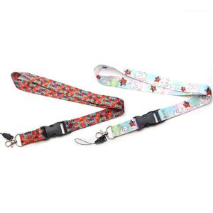 Kedjor v181 autismmedvetenhet pussel pussel tecknad remmar lanyard id märke hals rep kedja halsband smycken 1pcs1238t