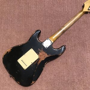 Clássico Custom Shop Heavy Relic Eric Clapton Assinatura Guitarra Elétrica, Envelhecido Personalizado Black Relic Guitar 00