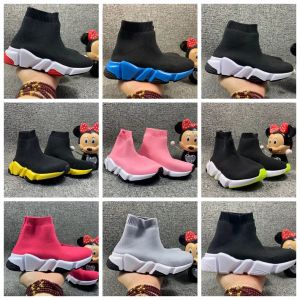 Modische Jungen- und Mädchensocken für Kinder, lässige Babyschuhe, Outdoor-Sportschuhe, Pariser Designer-Triples, leicht, atmungsaktiv, schwarz, weiß, klassisch, rosa, grün, langsame Turnschuhe, Größe 24–35