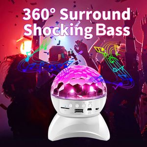 Bluetooth LED DJ Disko Işık Ses Kontrol Sahne Işıkları RGB Sihirli Kristal Top Lamba Projektör Efekt Lamba Işık Noel Partisi USB /TF /FM