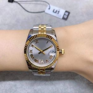 ST9 Steel Two Tone Purple Sheel Diamond Dial 31mm Automatic Mechianical Ladies Wristwatc Jubilee Strap Sapphire Movement Womens