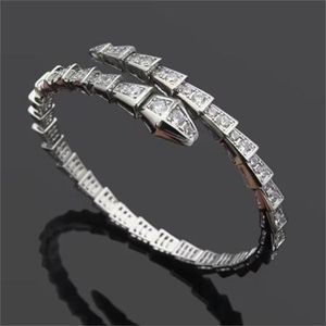 Bangle tênis designer jóias mulheres pulseira diamante adorável cobra prata rosa ouro jóias placa de cobre festa casamento charme namorada serpente pulseira