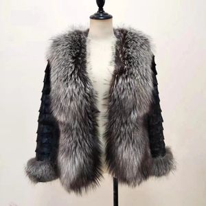 Women's Fur Faux Wholesale Women Short Real Natural Mink Coat Fluffy Sliver Jacket 231013