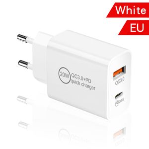 Carregador PD20W 5V3A Europeu e American Standard Tipo C QC3.0 Dual Fast Adapter Fabricante Cabeça